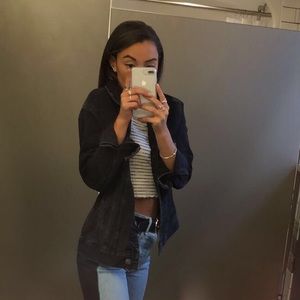 A&F oversized black denim jacket